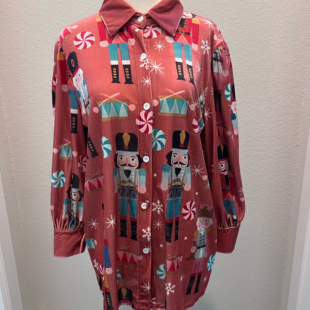 Nutcracker Print Button Down Shirt - image 5